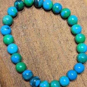 Pheonix Stonei Tiger Eye Natural Stone Beads Bracelet Healing Energy 6.5